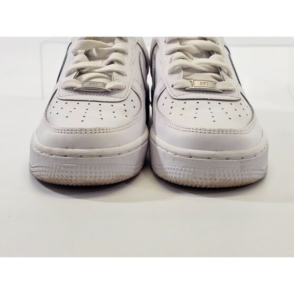 DMS Youth Size 4 Nike Air Force 1 Low LE White Leather Sneakers Tennis Shoes EUC - Picture 6 of 10